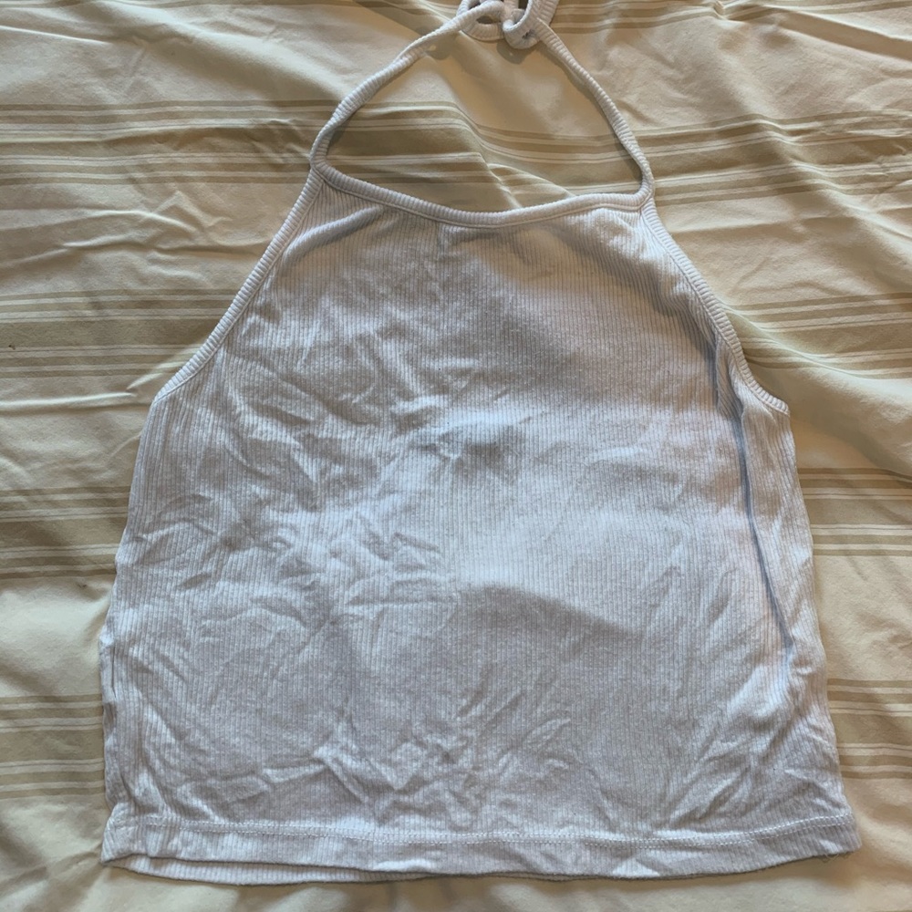 Brandy Melville White Halter Crop Top